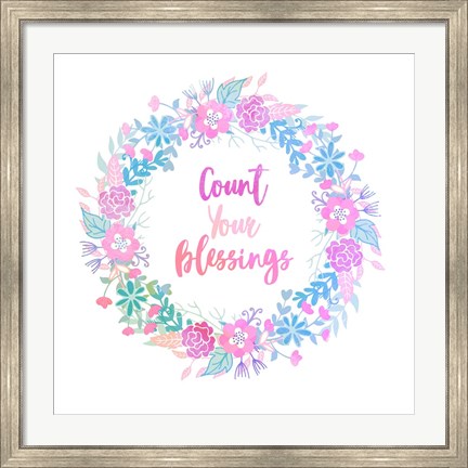Framed Count Your Blessing-Pastel Print