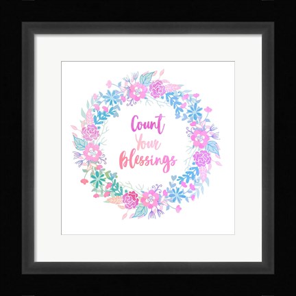 Framed Count Your Blessing-Pastel Print