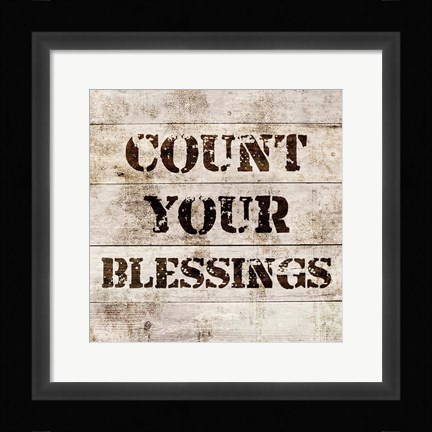 Framed Count Your Blessings In Wood Print