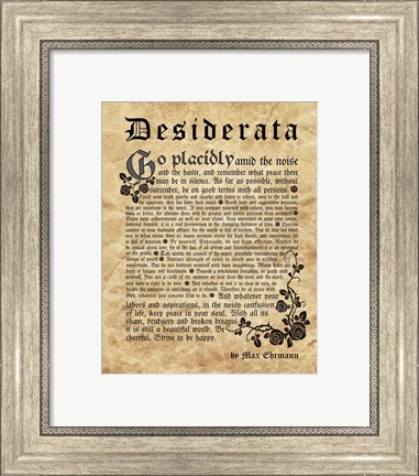 Framed Old English Desiderata Print