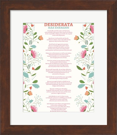 Framed Decorative Desiderata Print