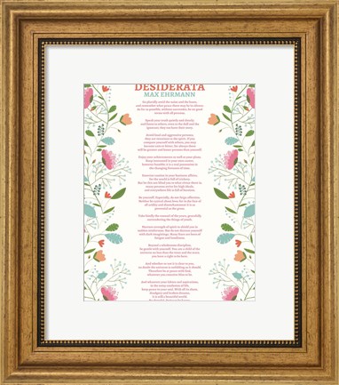 Framed Decorative Desiderata Print
