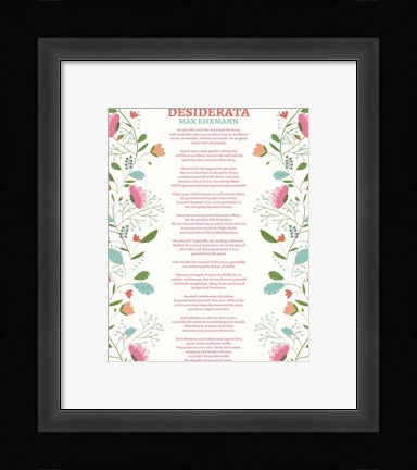 Framed Decorative Desiderata Print