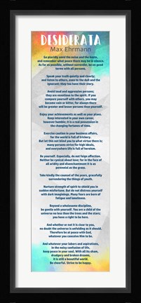 Framed Rainbow Desiderata Print