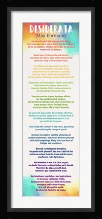 Framed Colorful Desiderata Print