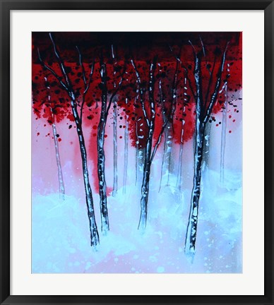 Framed Red &amp; Black Forest Print