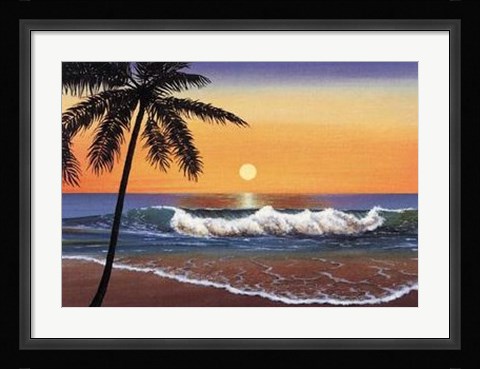 Framed Elena Panizza - Tropical Sunset Size 31.5x23.75 Print