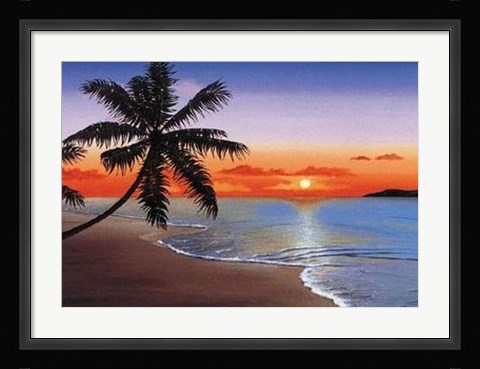 Framed Elena Panizza - Paradise Sunset Size 31.5x23.75 Print