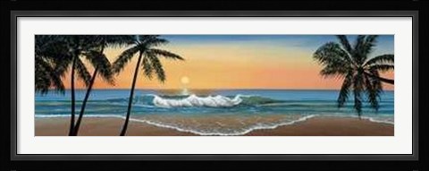 Framed Elena Panizza - Tropical Sunset Size 54.5x19.25 Print