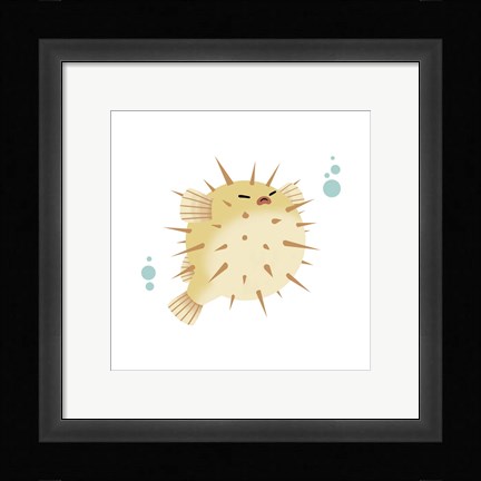 Framed Sea Creatures - Pufferfish Print