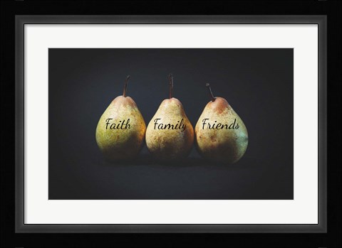 Framed Pears - Faith Family Friends Print
