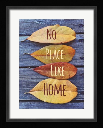 Framed No Place Like Home Leaves Print