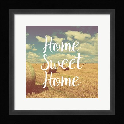 Framed Home Sweet Home Bales of Hay Print