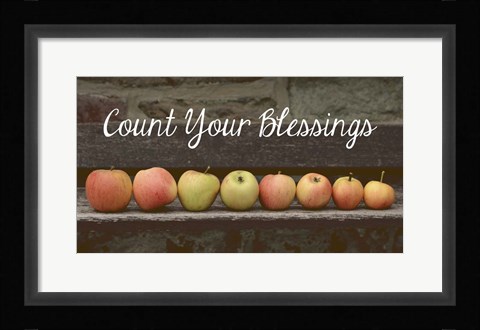 Framed Count Your Blessings Apples Print
