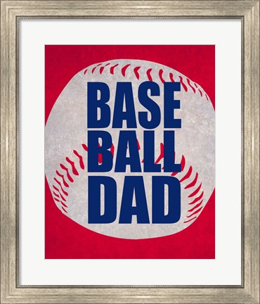 Framed Baseball Dad In Red Print