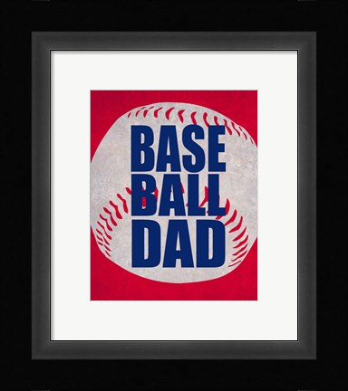 Framed Baseball Dad In Red Print
