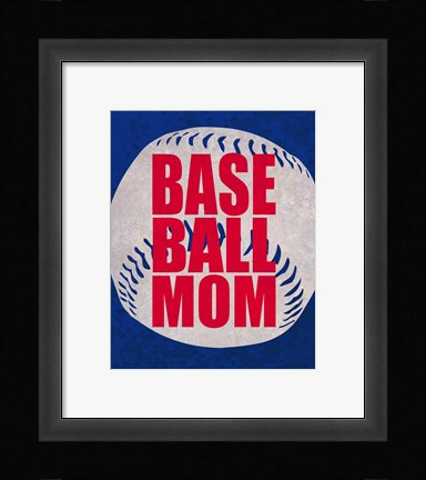 Framed Baseball Mom In Blue Print