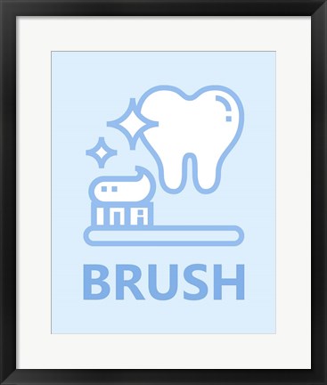 Framed Boy&#39;s Bathroom Task-Brush Print