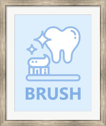 Framed Boy&#39;s Bathroom Task-Brush Print