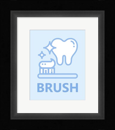 Framed Boy's Bathroom Task-Brush Print