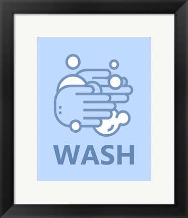 Framed Boy&#39;s Bathroom Task-Wash Print