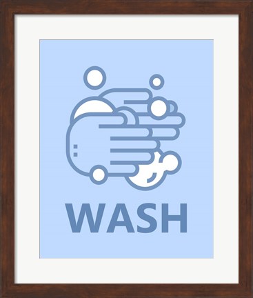 Framed Boy&#39;s Bathroom Task-Wash Print