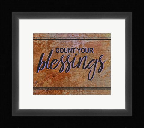 Framed Count Your Blessing-Brown Print