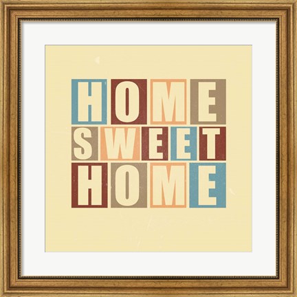 Framed Home Sweet Home-Retro Print