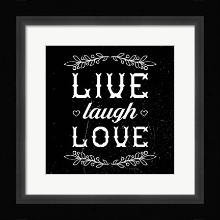 Framed Live Laugh Love-Black Print
