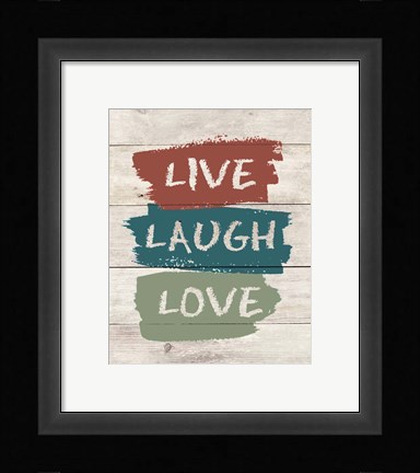 Framed live Laugh Love-Wood Print