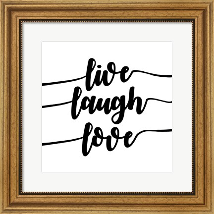 Framed Live Laugh Love-Script Print