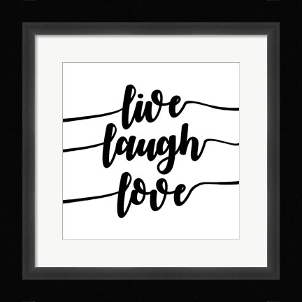 Framed Live Laugh Love-Script Print