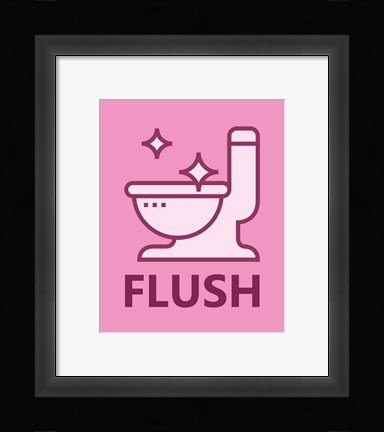 Framed Girl's Bathroom Task-Flush Print