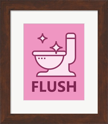 Framed Girl&#39;s Bathroom Task-Flush Print