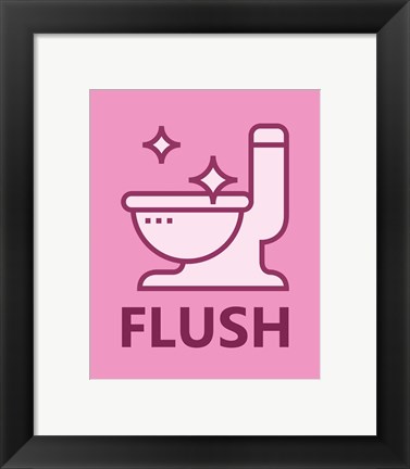 Framed Girl's Bathroom Task-Flush Print