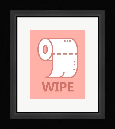 Framed Girl's Bathroom Task-Wipe Print