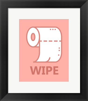 Framed Girl's Bathroom Task-Wipe Print