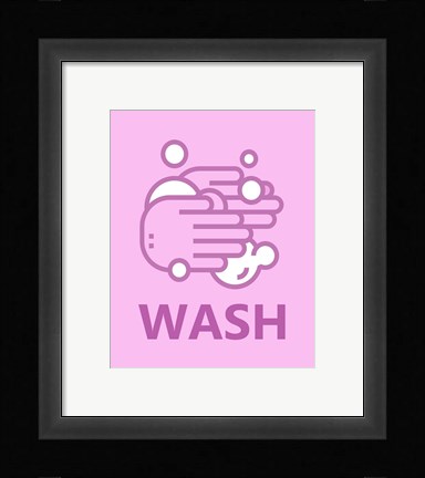 Framed Girl's Bathroom Task-Wash Print