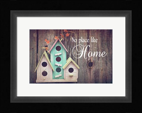 Framed No Place Like Home Bird Houses Print