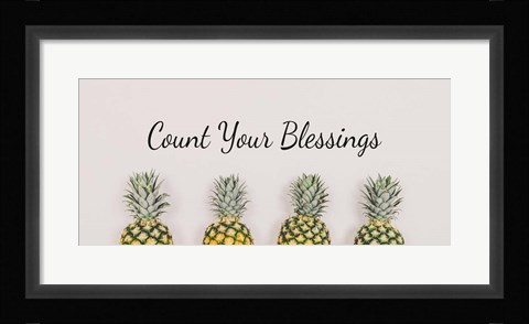 Framed Count Your Blessings Pineapples Print