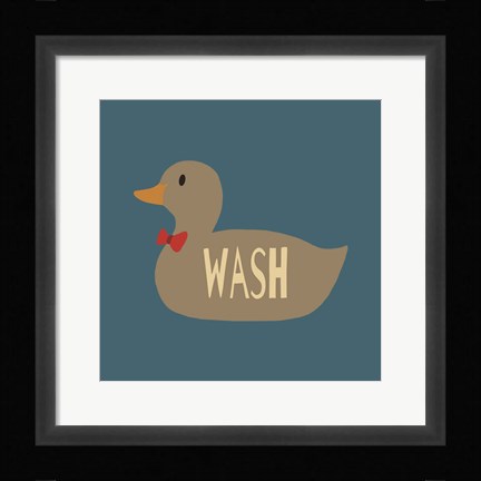 Framed Duck Family Boy Wash Print