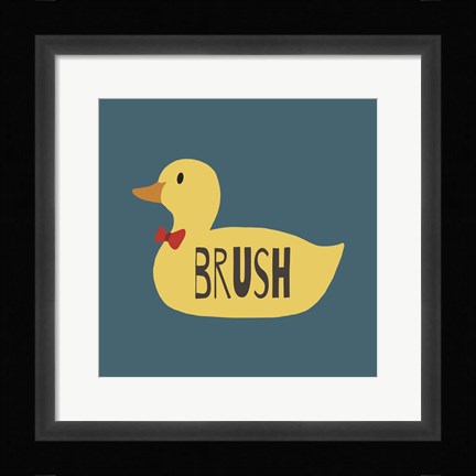Framed Duck Family Boy Brush Print