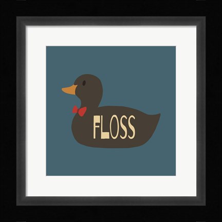 Framed Duck Family Boy Floss Print