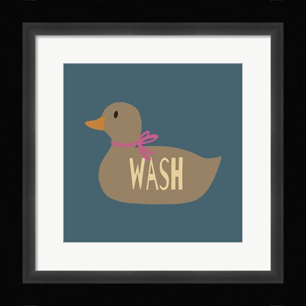 Framed Duck Family Girl Wash Print