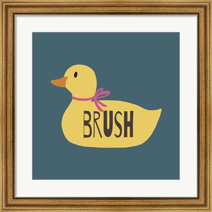 Framed Duck Family Girl Brush Print