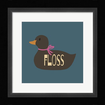 Framed Duck Family Girl Floss Print