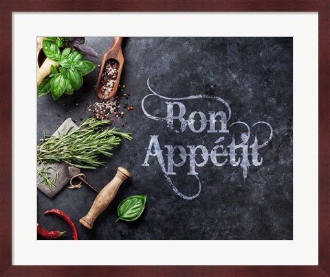 Framed Bon Appetit Herbs and Spices Print
