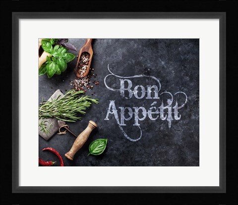 Framed Bon Appetit Herbs and Spices Print