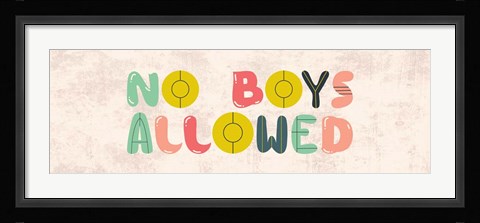 Framed No Boys Allowed Sign-Retro Print