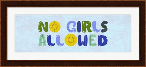 Framed No Girls Allowed Sign-Retro Print